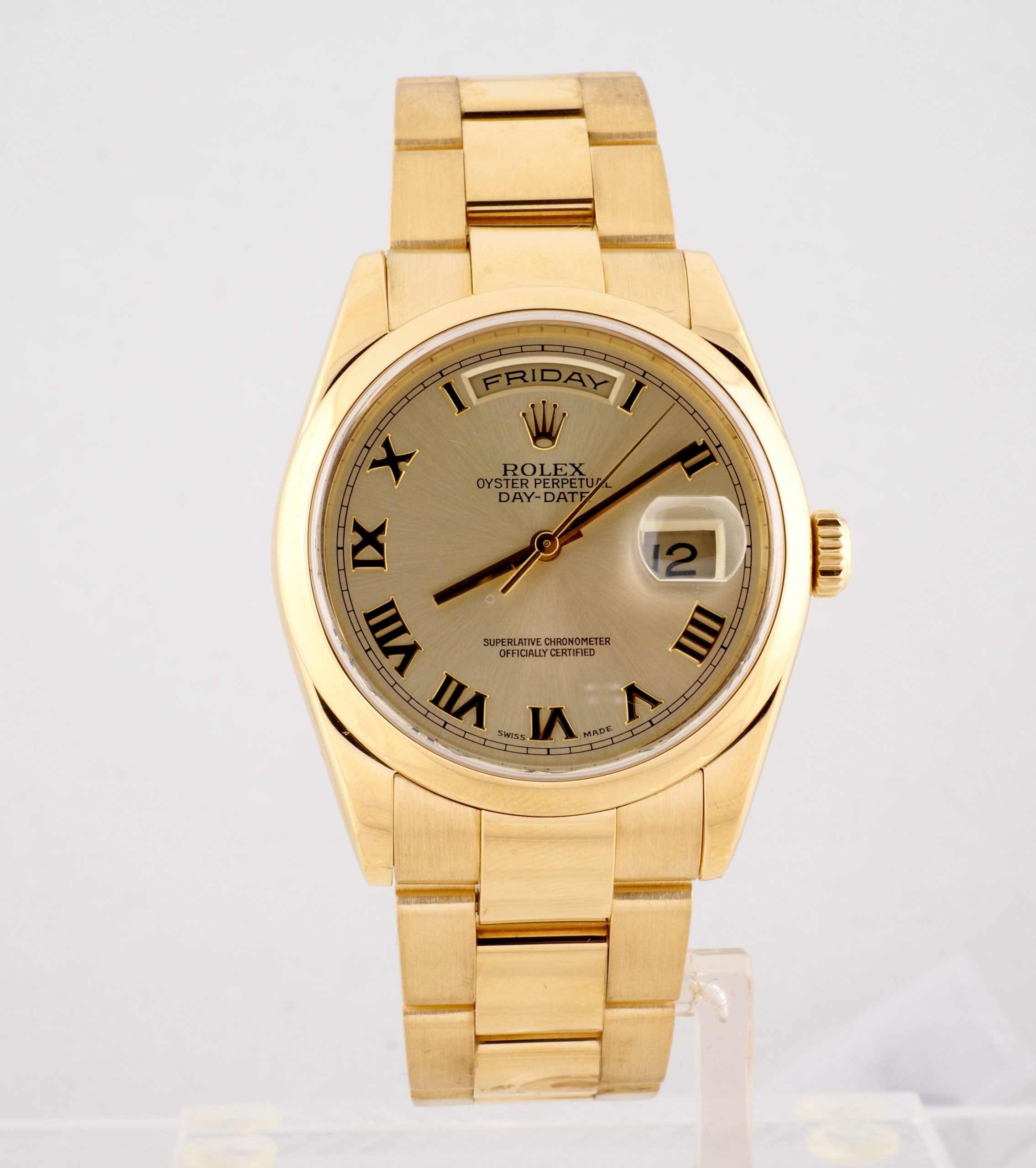 Rolex Day-Date Ref. 118208 Smooth Bezel, Oyster Bracelet