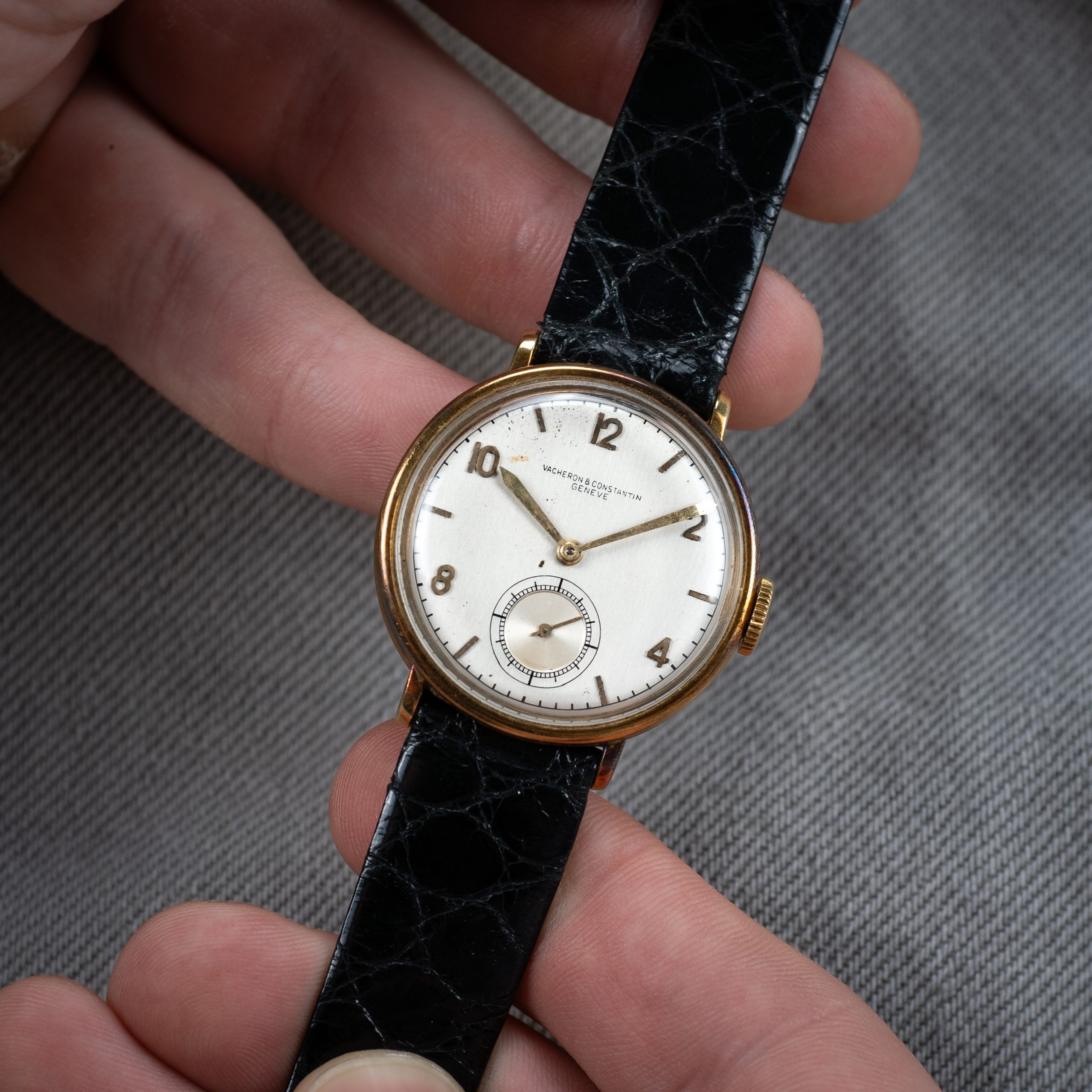 Vacheron & Constantin Only Time with Small Seconds in Yellow Gold Coin Case on Leather Strap