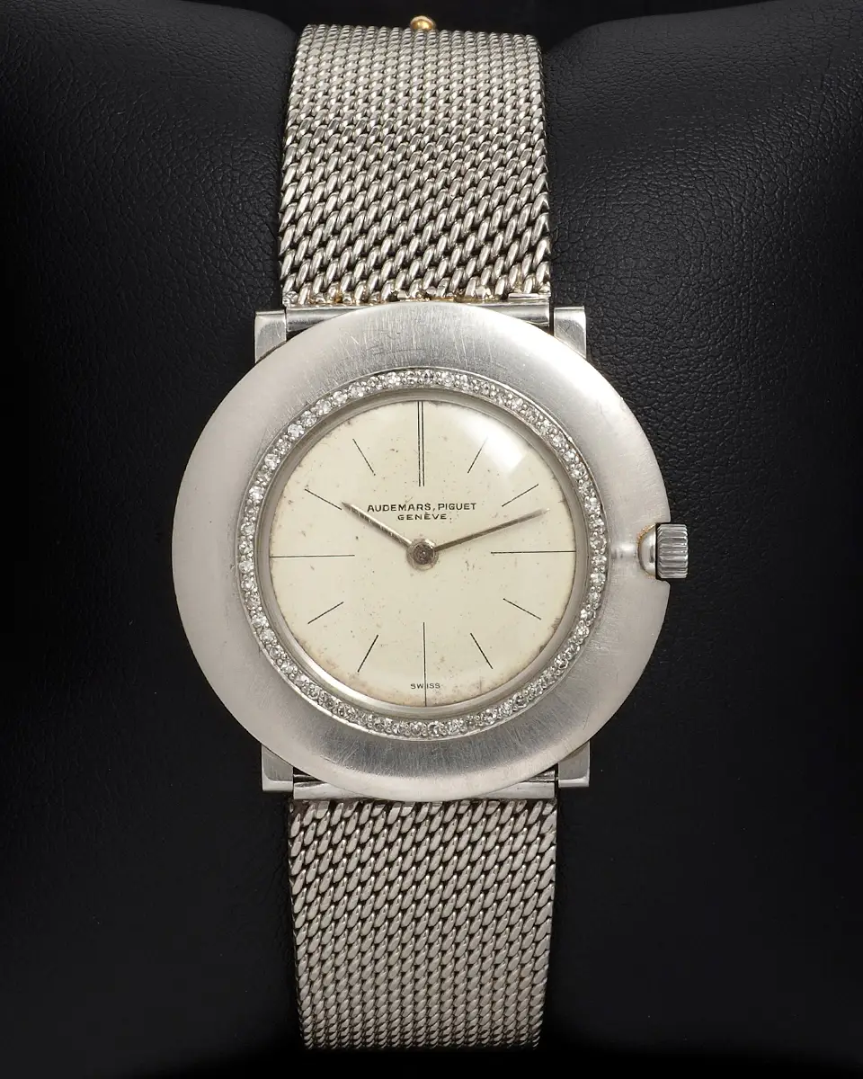 Audemars Piguet  in Platinum with Diamonds Fitted on Platinum Bracelet