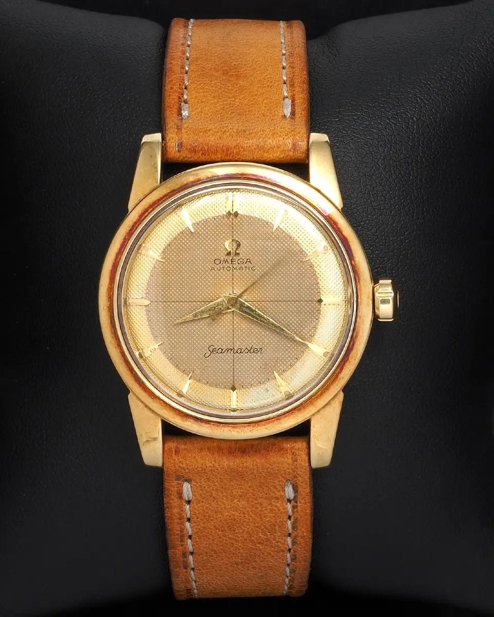 Omega Seamaster 2577/2520SC with Honeycomb Dial in 14K Yellow Gold Case